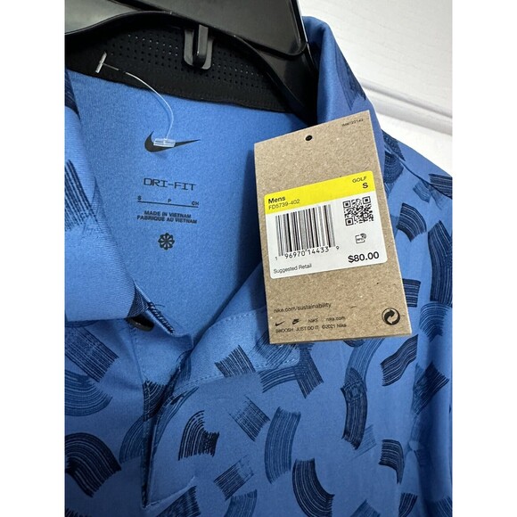 Nike Tour Dri-FIT Golf Polo Shirt Blue Design FD5739-402 Men's Size Small NEW - Picture 2 of 3